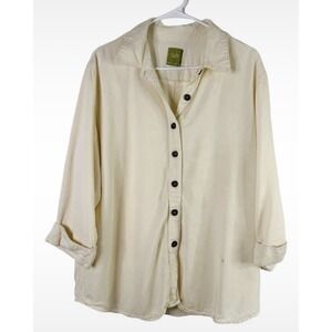 Pulp Women's Ivory Button Front Utility Shirt Size XL